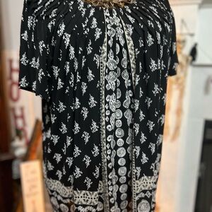 Style & Co. Black and White Floral Blouse